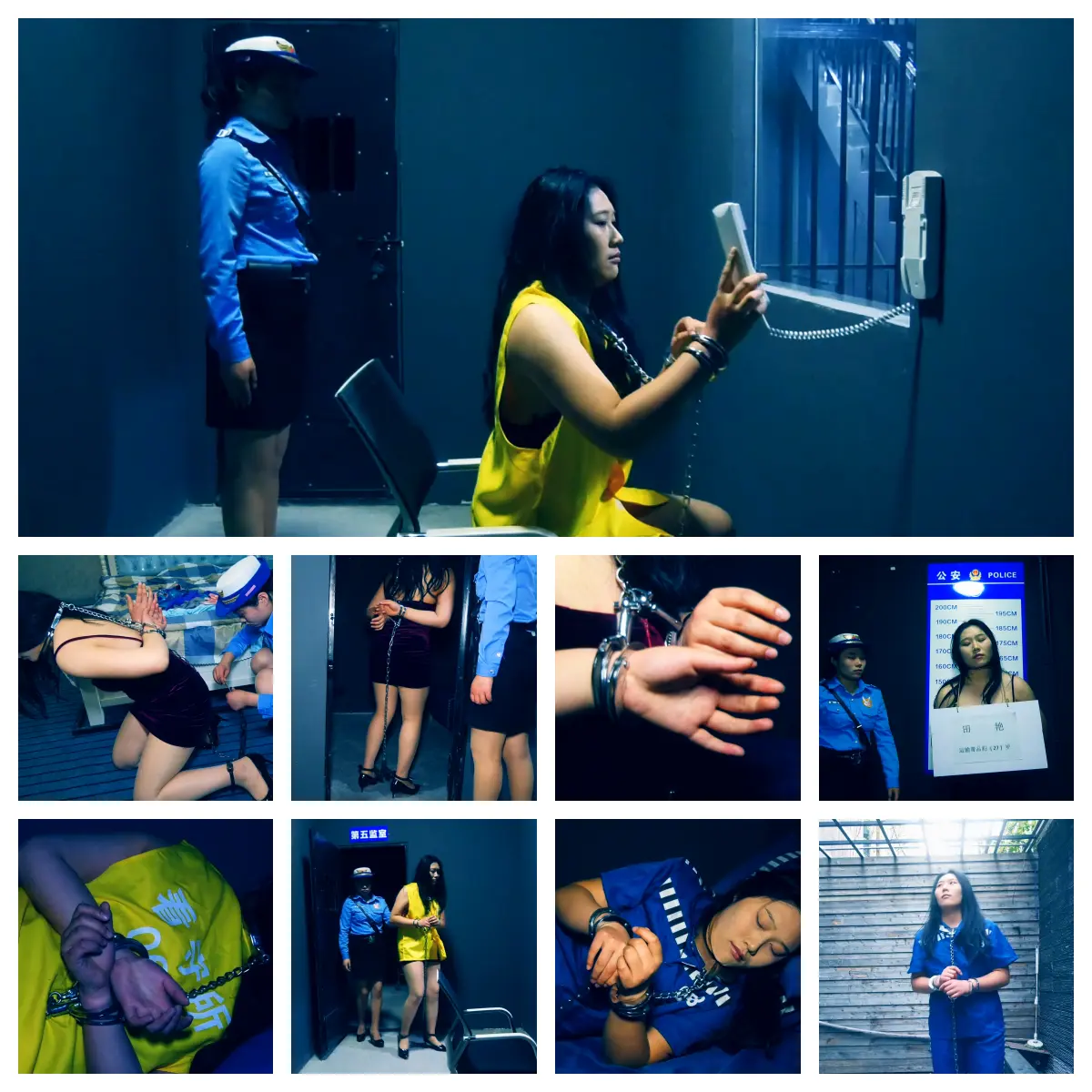 [Shengjing Film and Television] The evil female drug boss is on her way back. The female drug dealer refused to confess her crime after being arrested. She was tortured in prison while wearing a one-piece neckcuff behind her back.