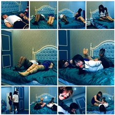 [Shengjing Film and Television] The second episode of the horror at home. Two women were tied up with oral balls and placed on the bed. They struggled to open the rope and called the police for help.