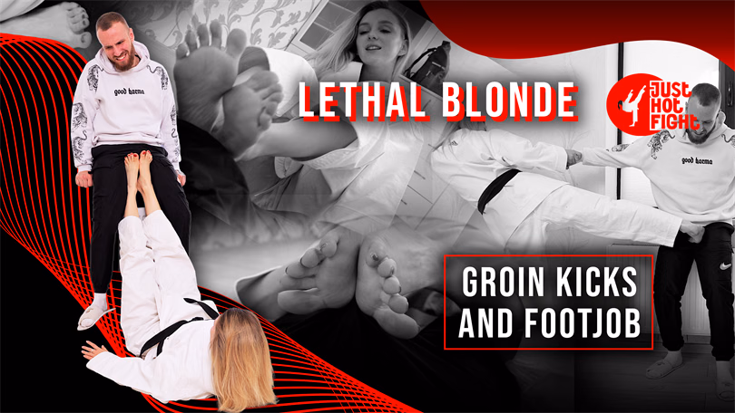 [JustHotFight]KICKS TO THE GROIN FROM BLONDE