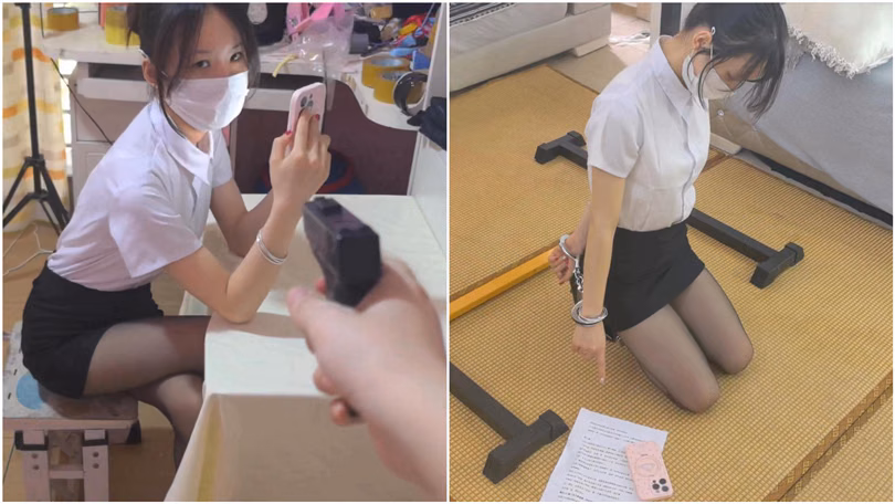 [New Moon] The third part of serving a sentence in shackles, the arrogant and domineering female boss was arrested and pleaded guilty [Yuxiao][Linmei] Serving a sentence in shackles 3: Capturing the big BOSS → Identifying the scene → Interrogation with handcuffs → Showing off the sentence. Professional attire, black stockings and high heels, handcuffs and leg shackles. She was sentenced to life imprisonment and regretted not crying for the first time.