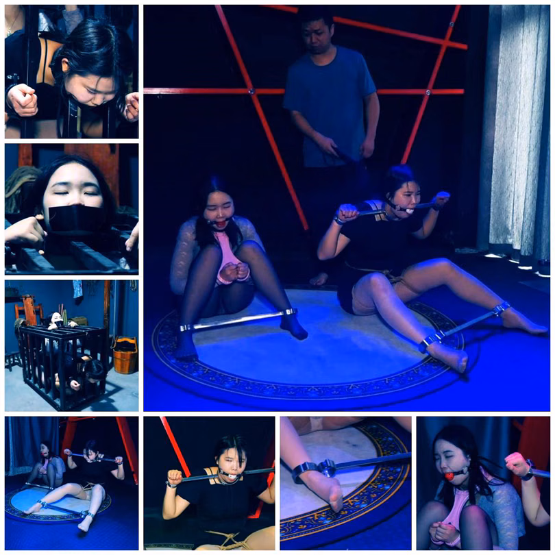 [Shengjing Film & TV] Plastic Sisters – Episode 4: The two sisters are locked in a cage and tormented by their wealthy patron, who subjects them to further abuse by shackling them in metal restraints and whipping them.